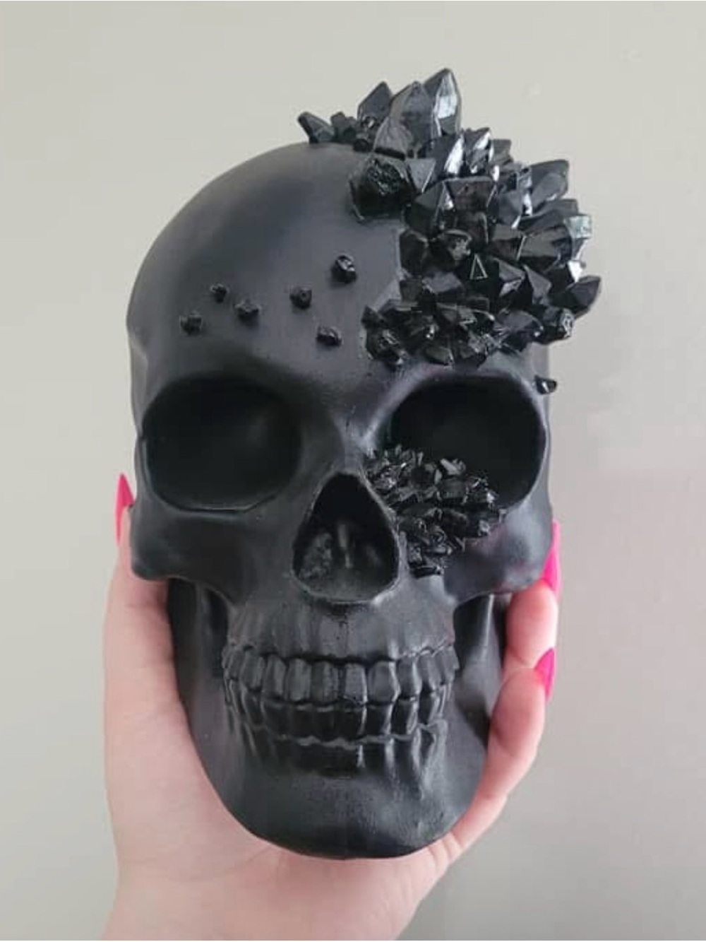 Black Crystal Accent Skull - Home Accent Decor